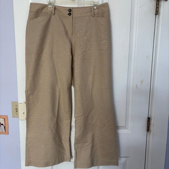 Lane Bryant Linen / Cotton wide leg pants for women, size 16 - Picture 1 of 10